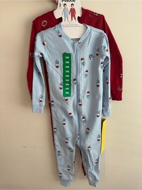 Pekkle NWT 2-Pieces Zip Front 100% Organic Cotton Sleepers Size 18months
